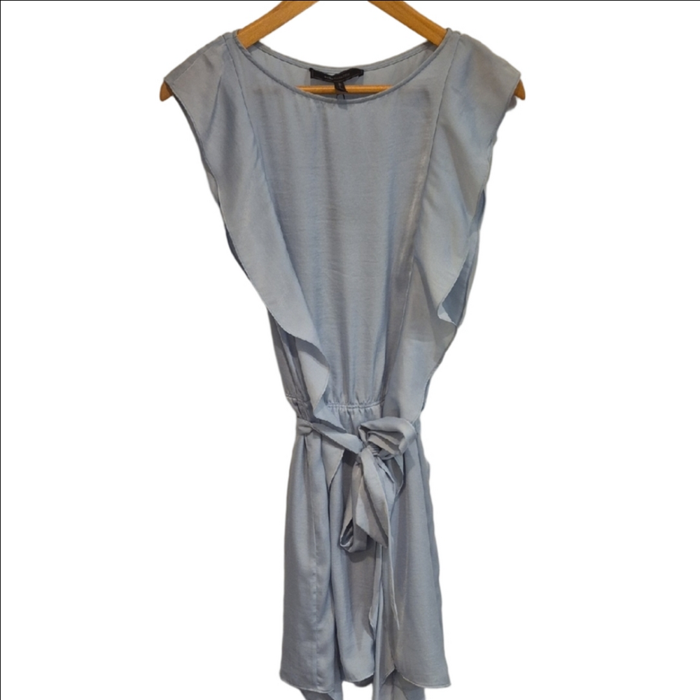 BCBGMaxAzria Light Crystal Blue Ruffle Mini Dress - Picture 2 of 12